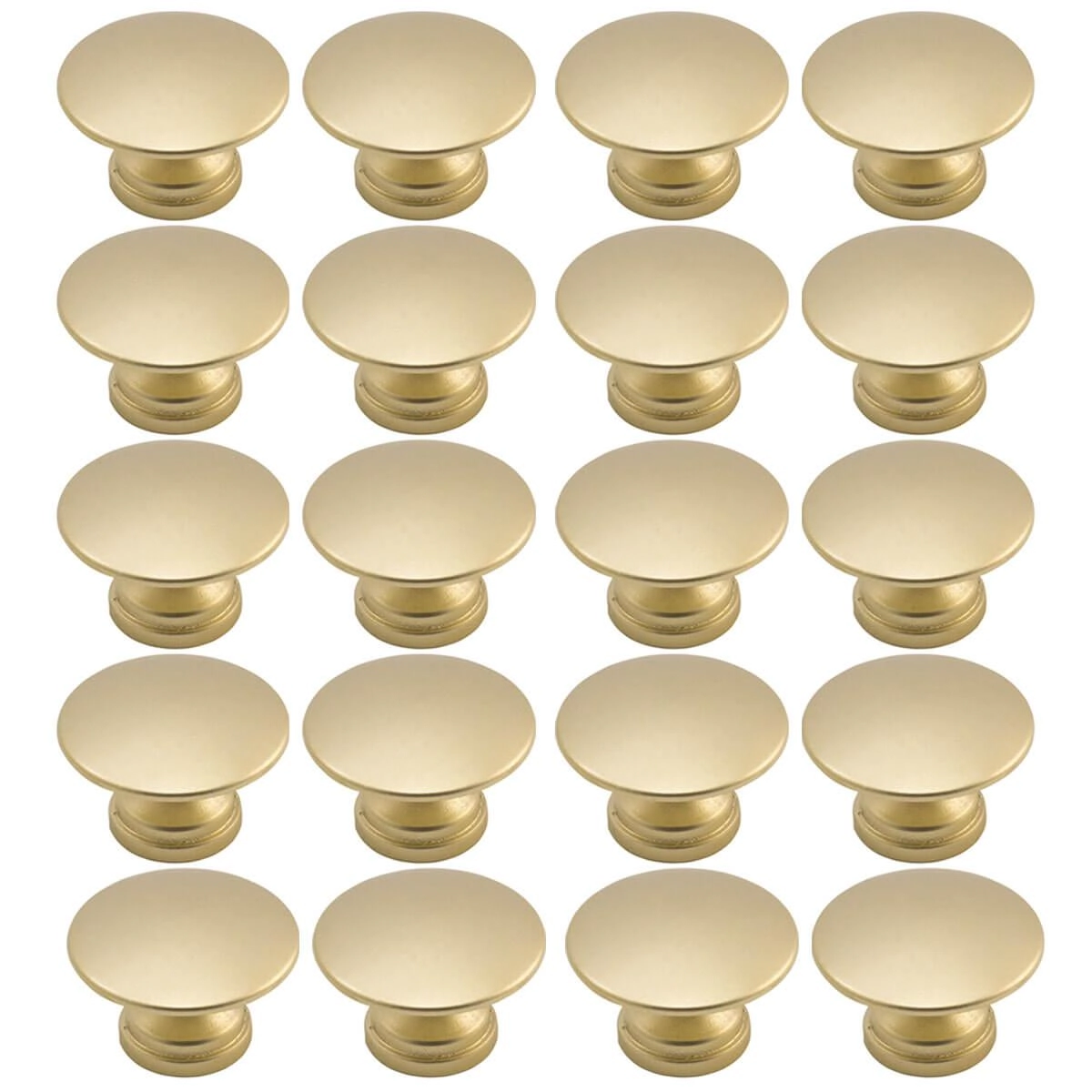 Kit 20 Puxadores Móveis Botão Ponto Dourado 3x2cm Redondo Zamac Tucson Torralba