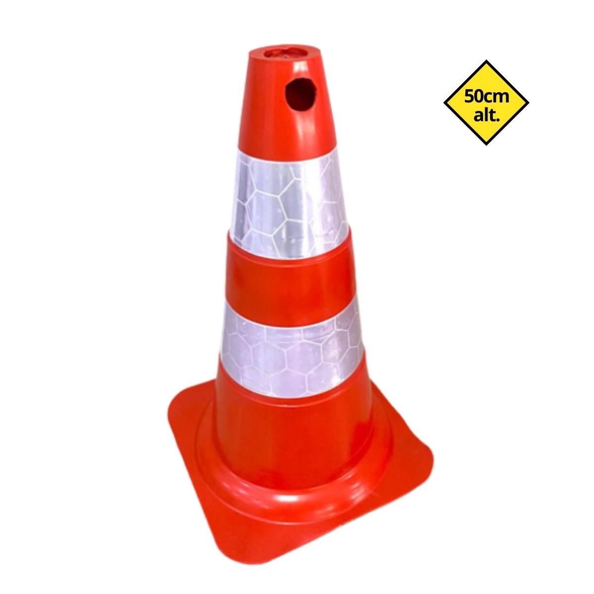 Cone Flexível Com Faixa Refletiva 50cm - Plastcor