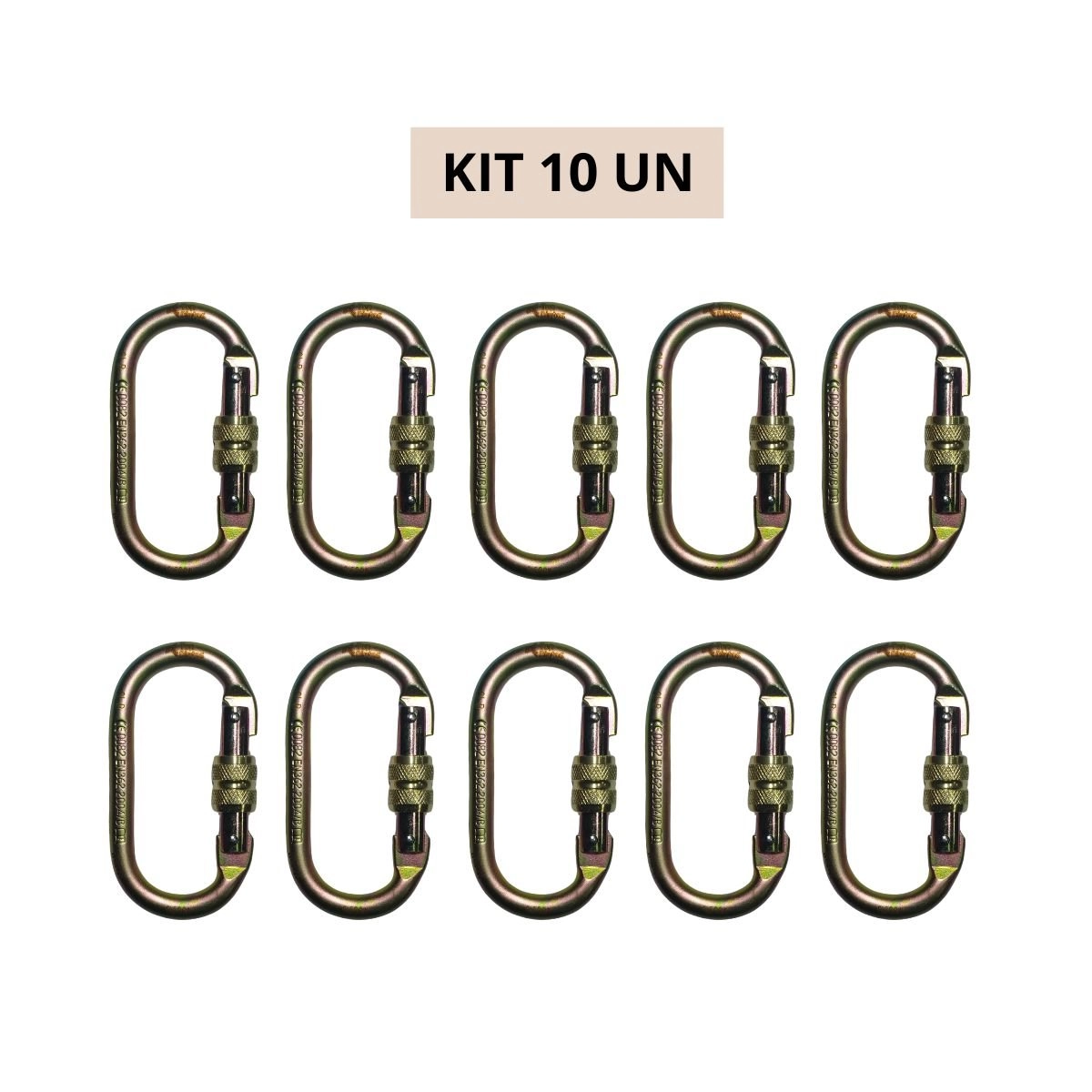 Kit 10 Mosquetão Oval Com Fechamento Em Rosca - Top Cintos