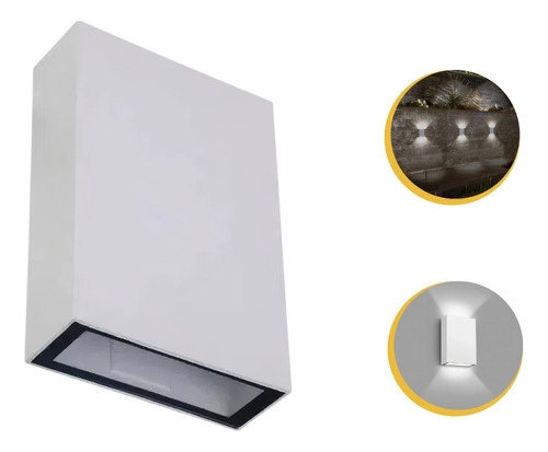 Kit 15 Arandela 2 Fachos Uso Externo Interno Led 4w - Branco - Bco Frio
