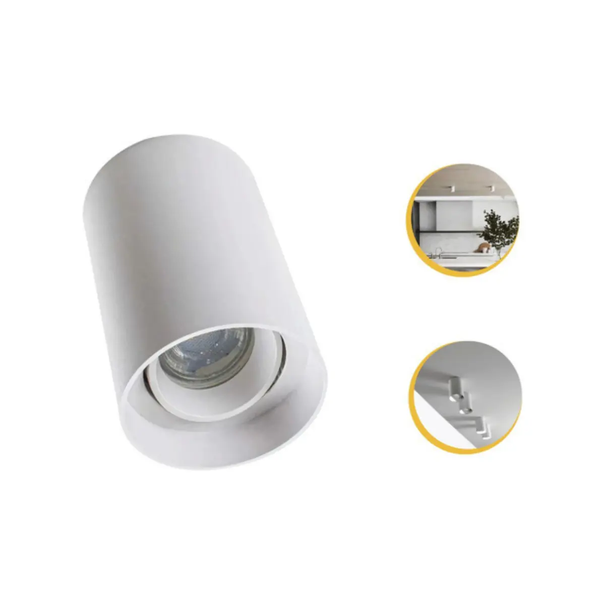 Spot Sobrepor Direcionável Redondo + Lâmpada Led Mr16 Oferta - Branco - Branco Frio