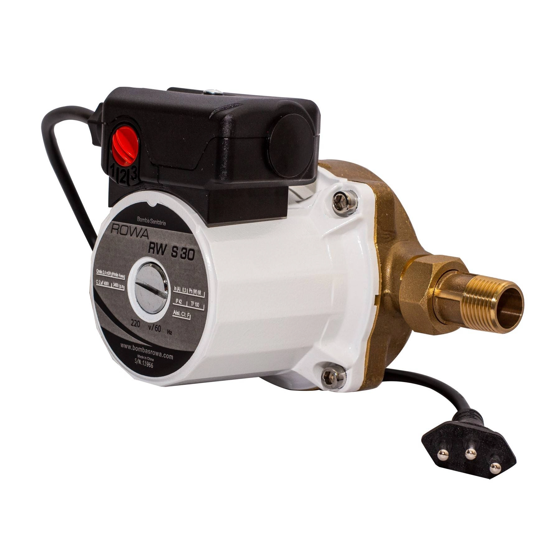 Bomba Circulação de Água Quente Placa Solar RW S30 220V Rowa