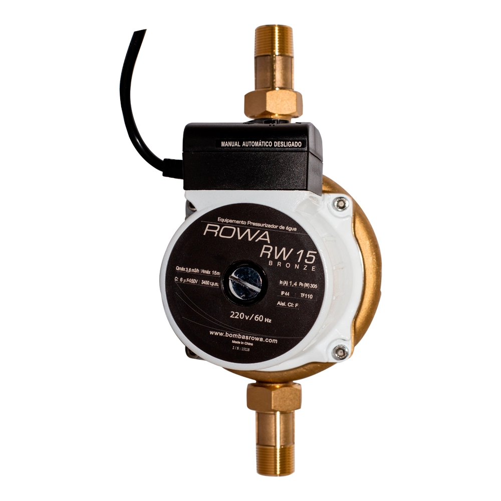 Pressurizador para Aquecedor de Água a Gás Bronze 220V RW15 305W Rowa