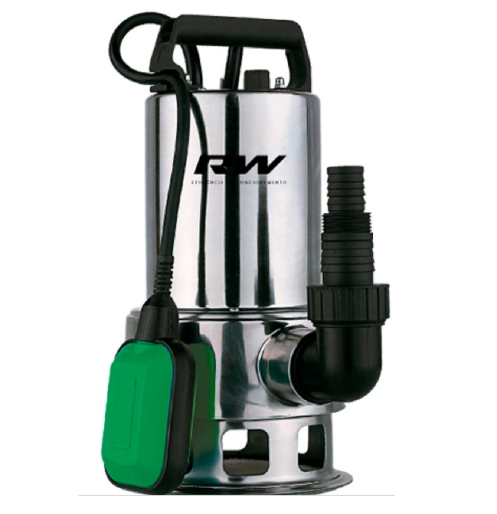 Bomba Submersivel Para Agua Limpa Inox Rowa 750 Compacta 1cv 220v Com Boia Nivel