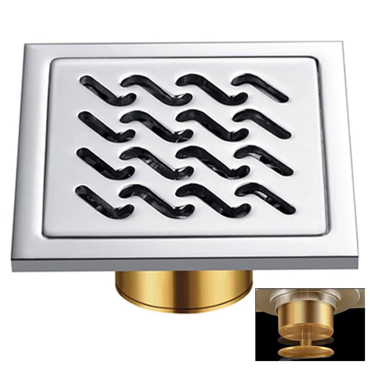 Ralo Inox 10x10 Banheiro Lavabo Anti Odor Anti Inseto Anti Corrosao Casa Cozinha Lavandeira Resistente Seguro Higienico