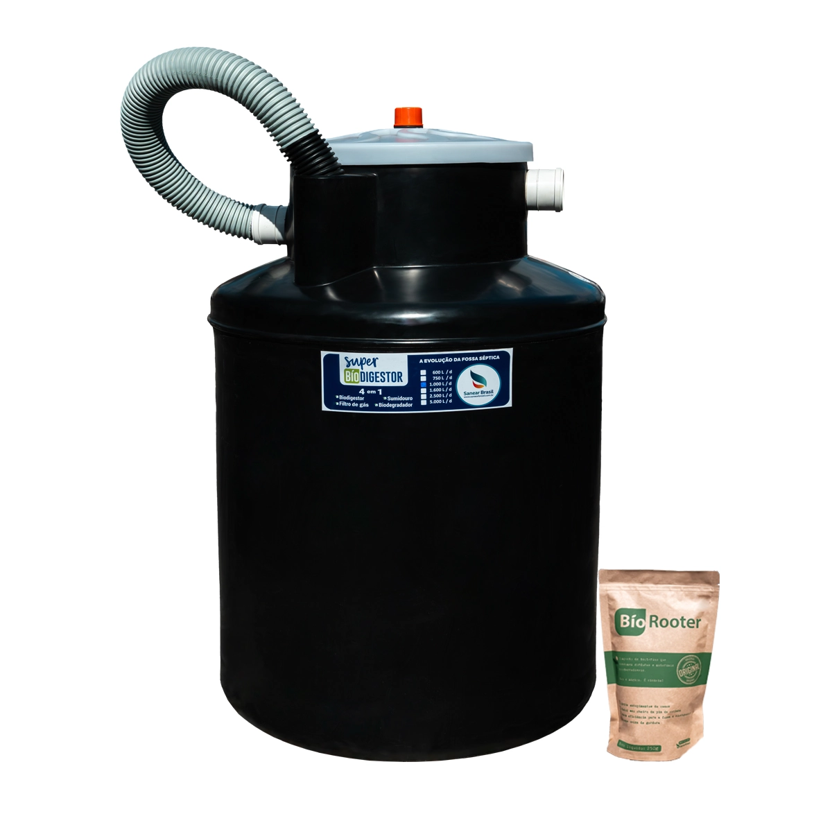 Fossa Biodigestor 1.000l com vala de infiltração 4 em 1 - Sanear Brasil