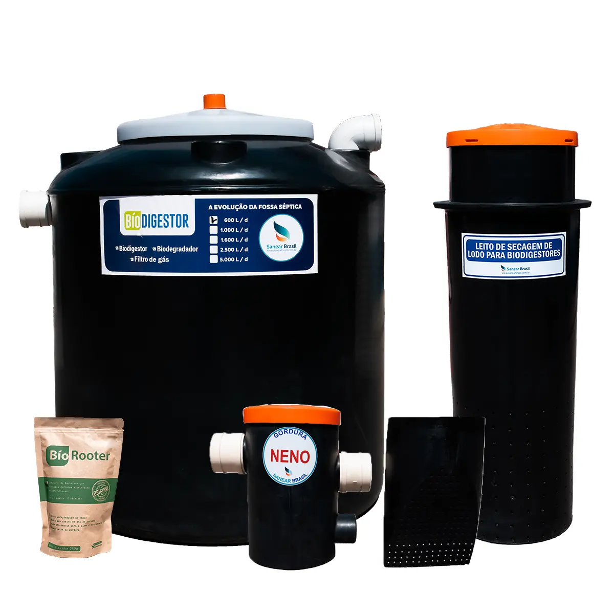 Kit Biodigestor 600l/dia + Leito E Caixa De Gordura 20l