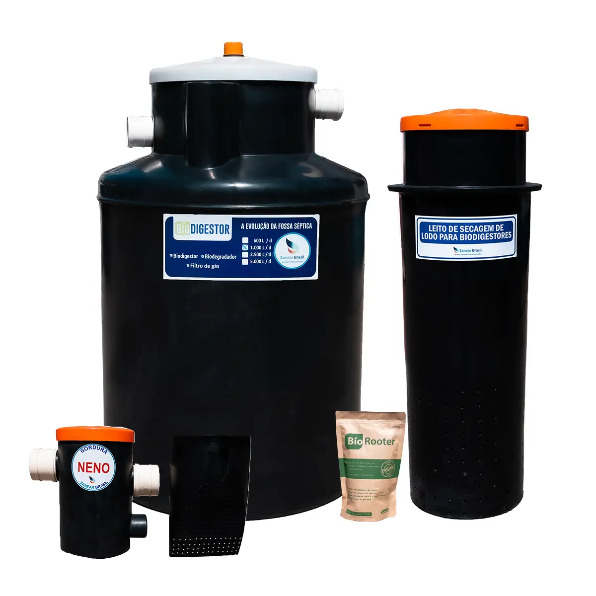 Kit Biodigestor 1000l/dia + Leito E Caixa De Gordura 20l