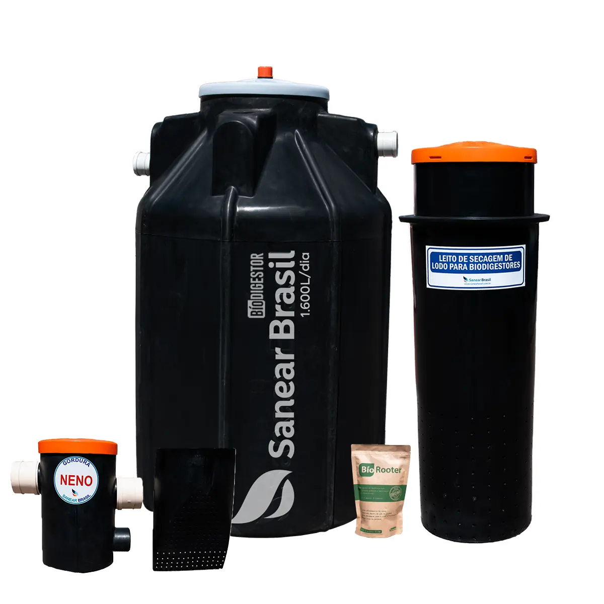 Kit Biodigestor 1600l/dia + Leito E Caixa De Gordura 20l