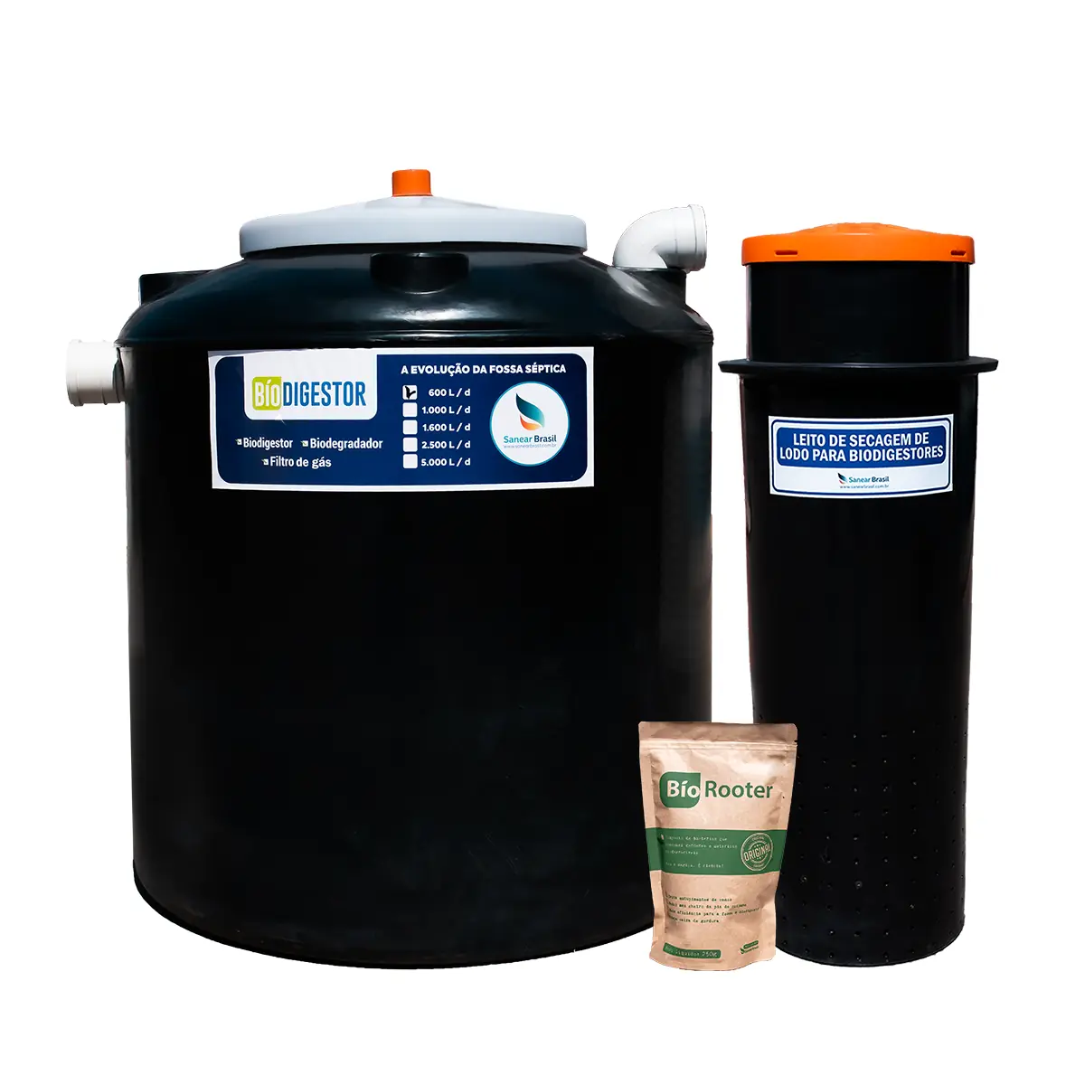 Biodigestor 600l C/ Leito De Secagem - Sanear Brasil