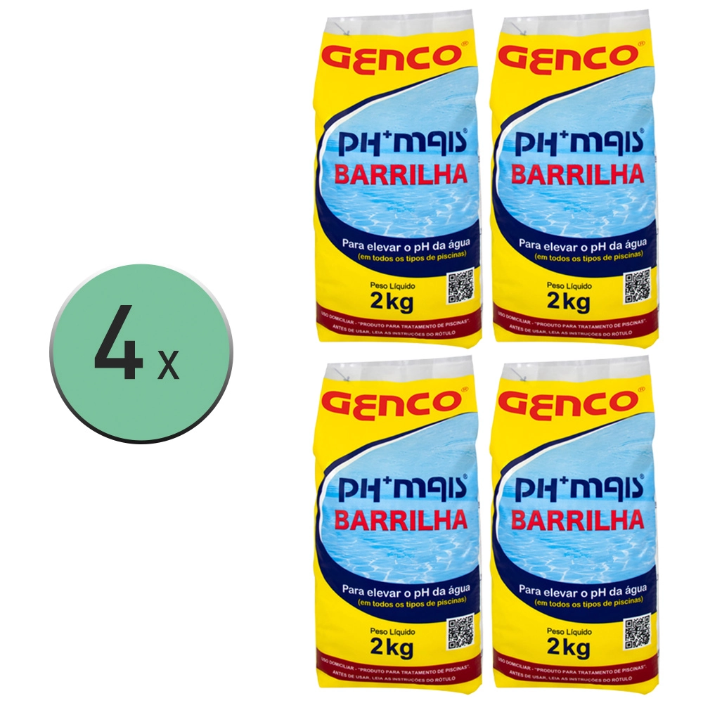 Kit 4x Elevador De Ph Mais Barrilha 2kg - Genco