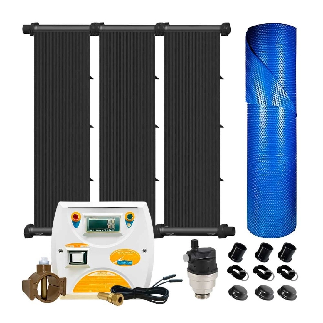 Kit Aquecedor Solar Piscina 15m² Ou 21.000l + Capa - Sodramar