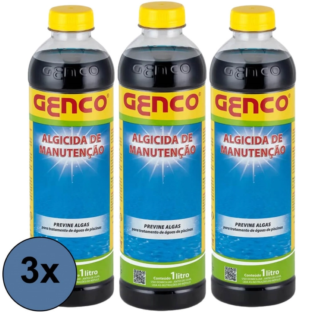 Kit 3x Algicida Manutenção 1l - Genco