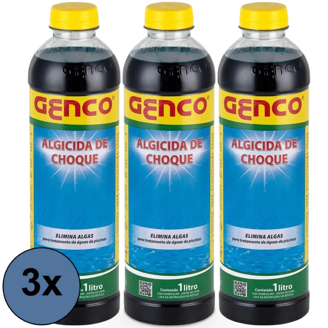 Kit 3x Algicida Choque 1l - Genco