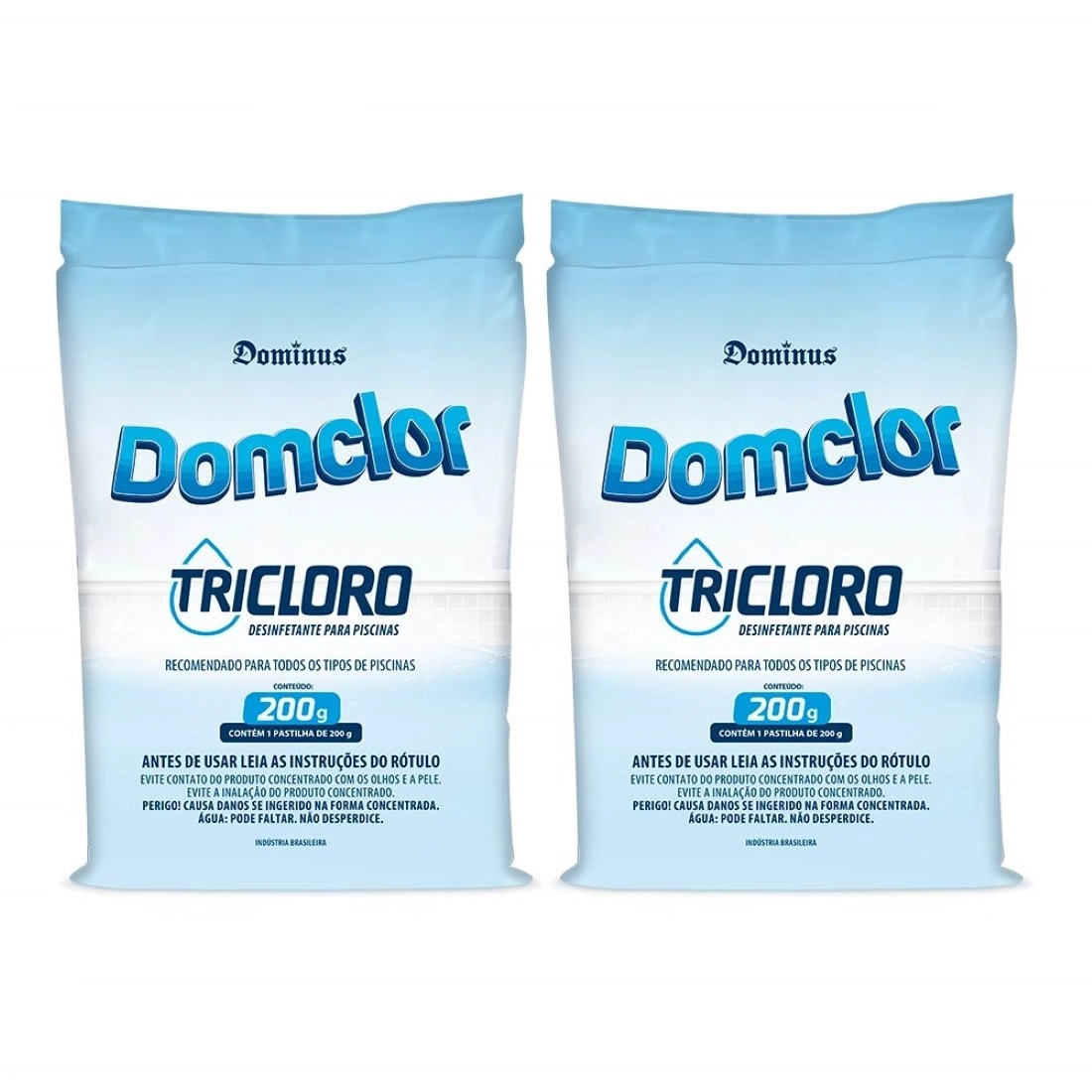 Kit 2 Pastilha Tablete Cloro Piscina Tricloro 200gr - Domclor