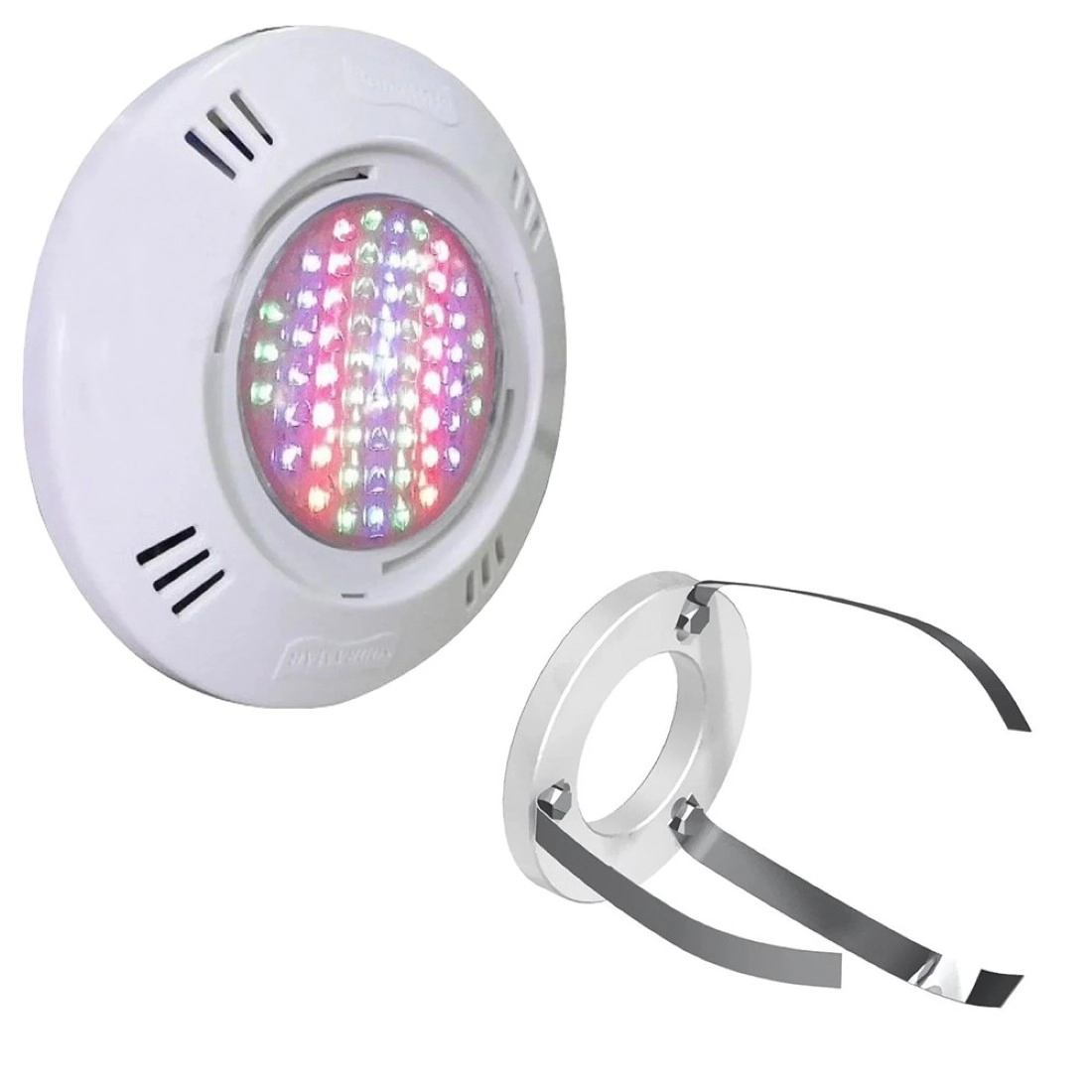 Iluminação Led Piscina Smd 9w Rgb + Adaptador Com Garras - Sodramar