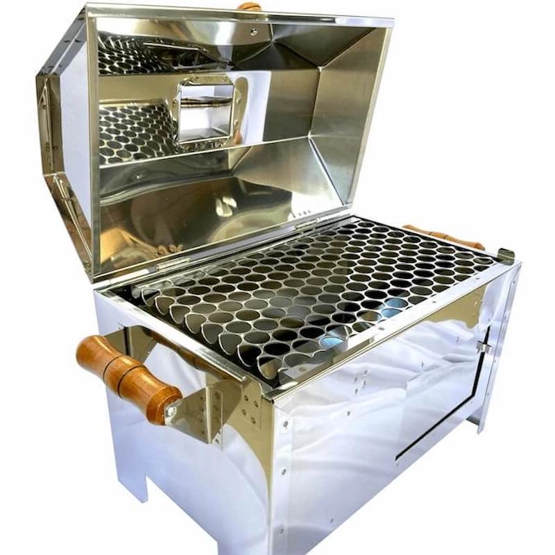 Churrasqueira Bafo Portátil Inox Para Casa E Camping Pif30
