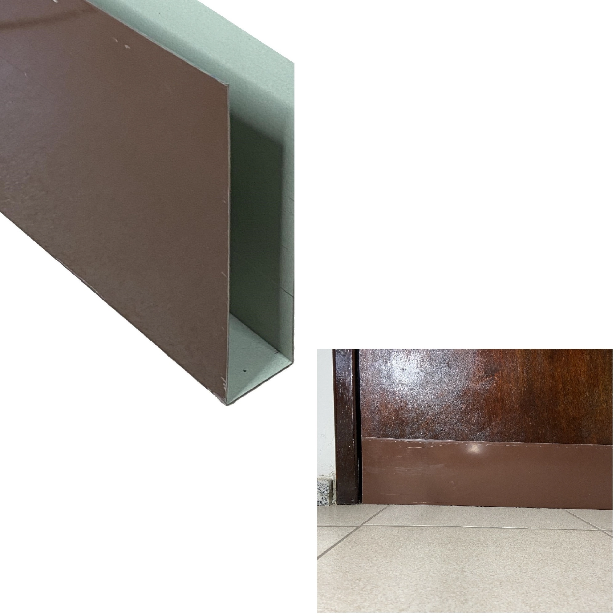 Salva Porta U 18cm X 3,5cm X 61cm Marrom
