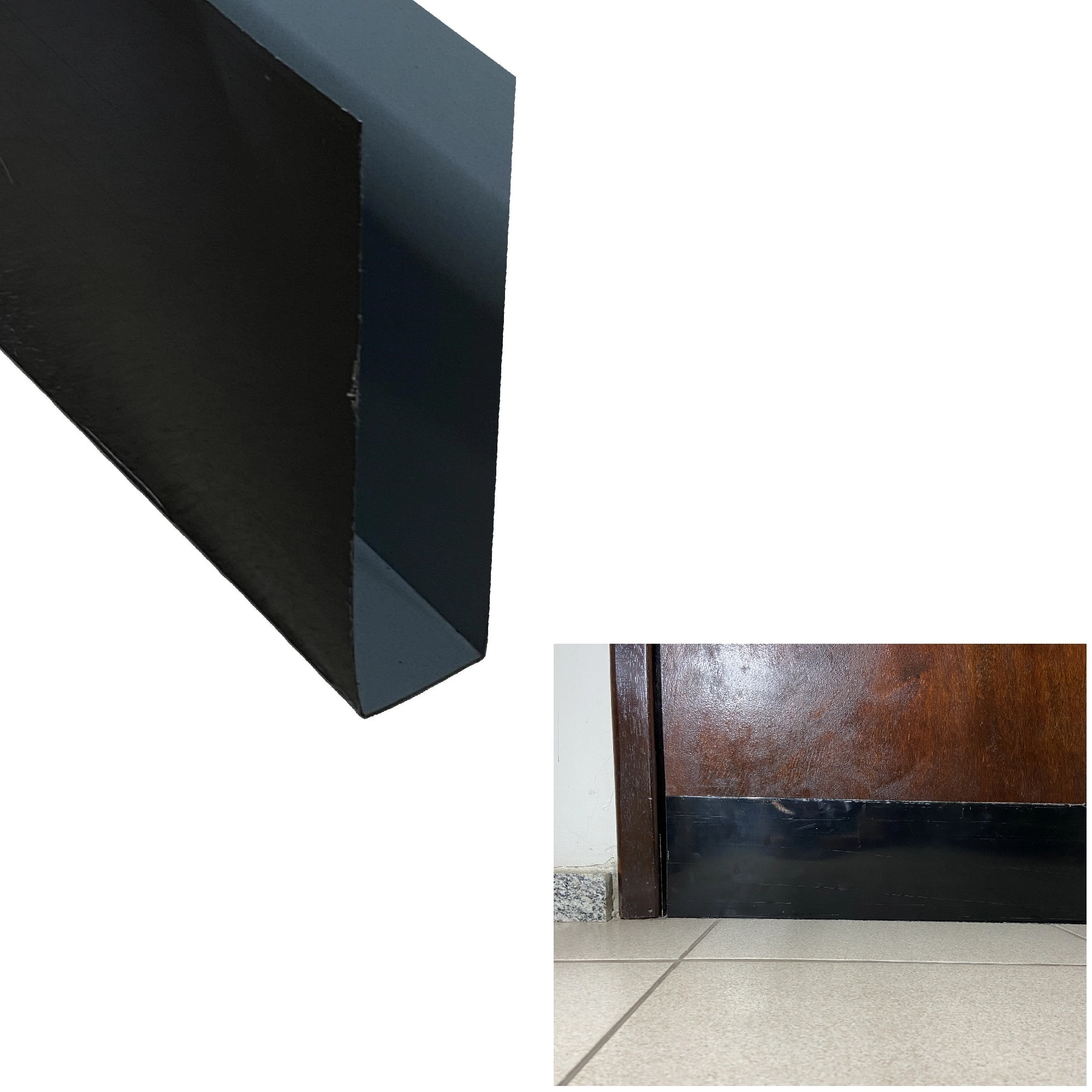 Salva Porta U 18cm X 3,5cm X 82cm Preto