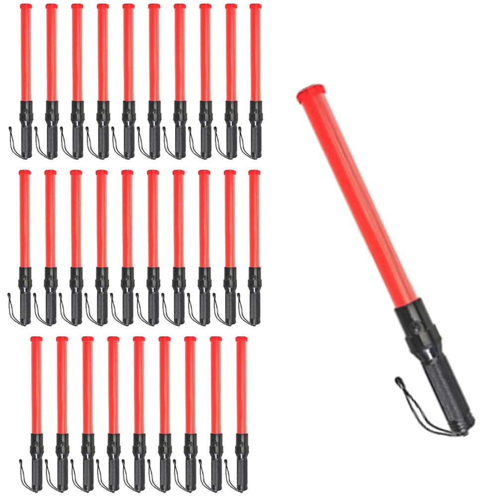 Bastao Sinalizador Kit 30 Uni Flanelinha Transito Engarrafamento Luz Led Estacionamento