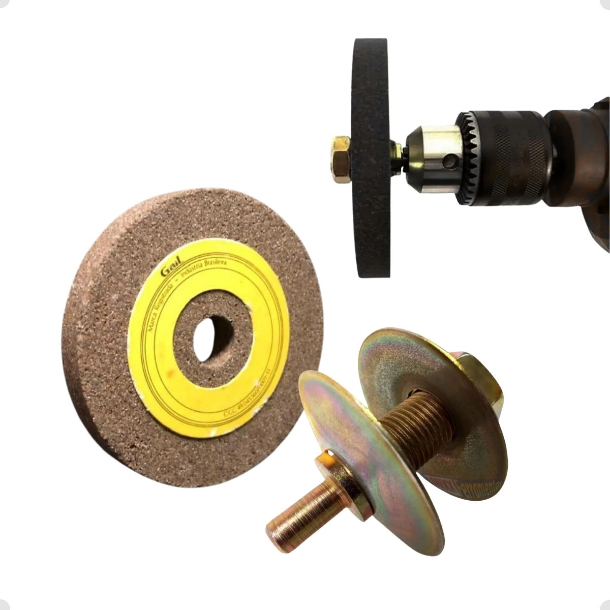 Kit Rebolo Para Furadeira Com Adaptador 76 X 10 X 12,5 Mm Marrom
