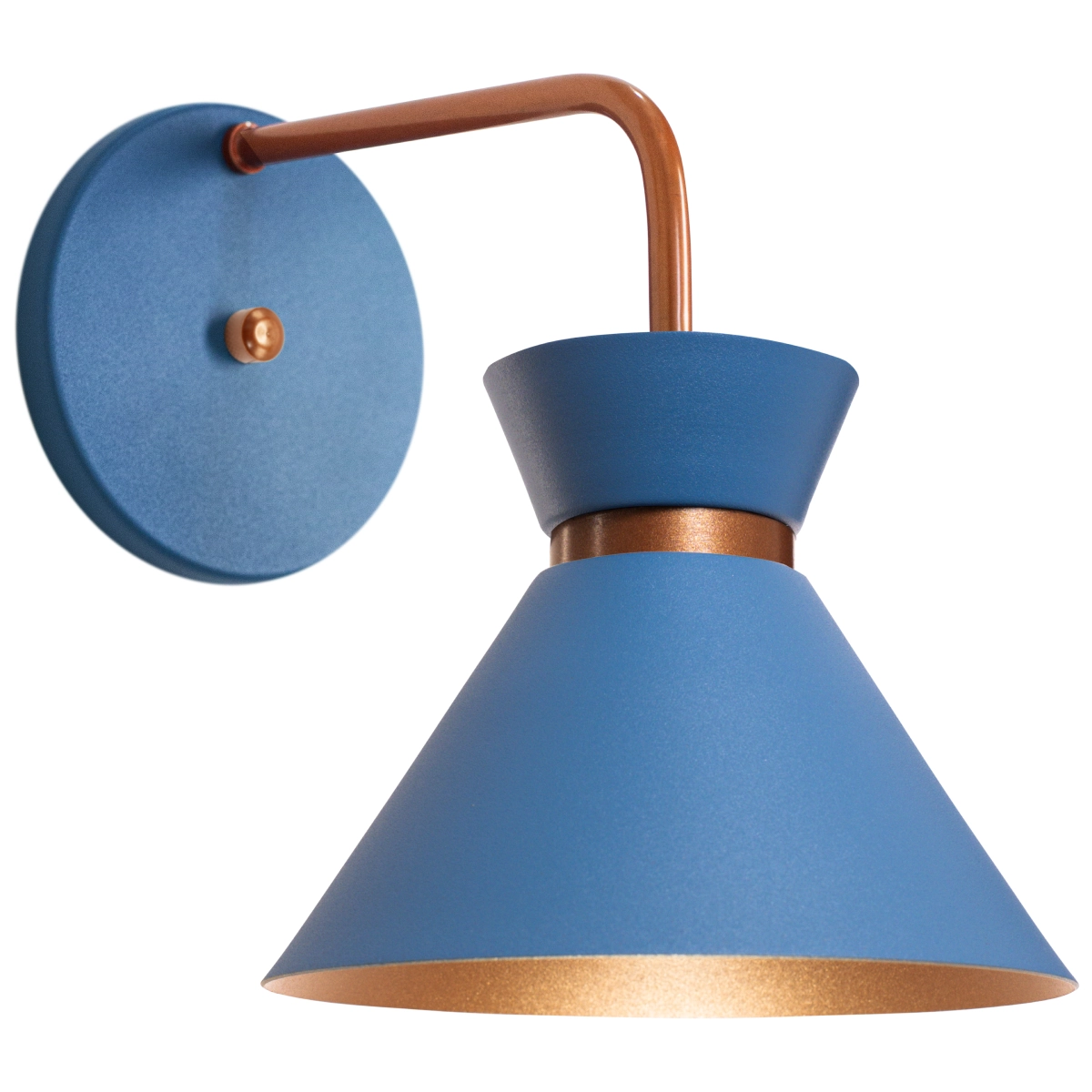 Kit 2 Arandela Parede Berlin 15cm Azul C/ Cobre