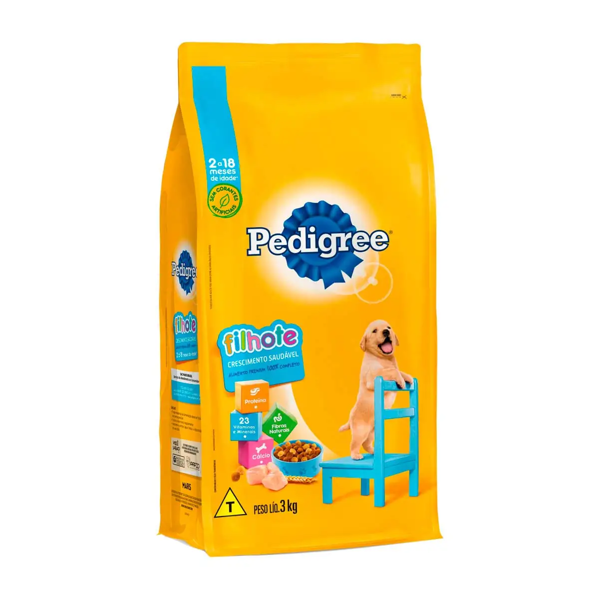 Ração Pedigree Para Cães Filhotes Raças Médias e Grandes 3kg