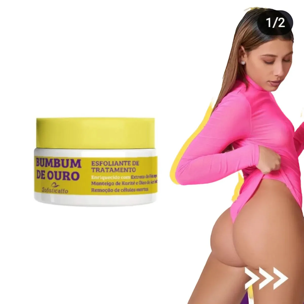 Esfoliante Bumbum De Ouro Extrato De Pêssego Karité Amêndoa