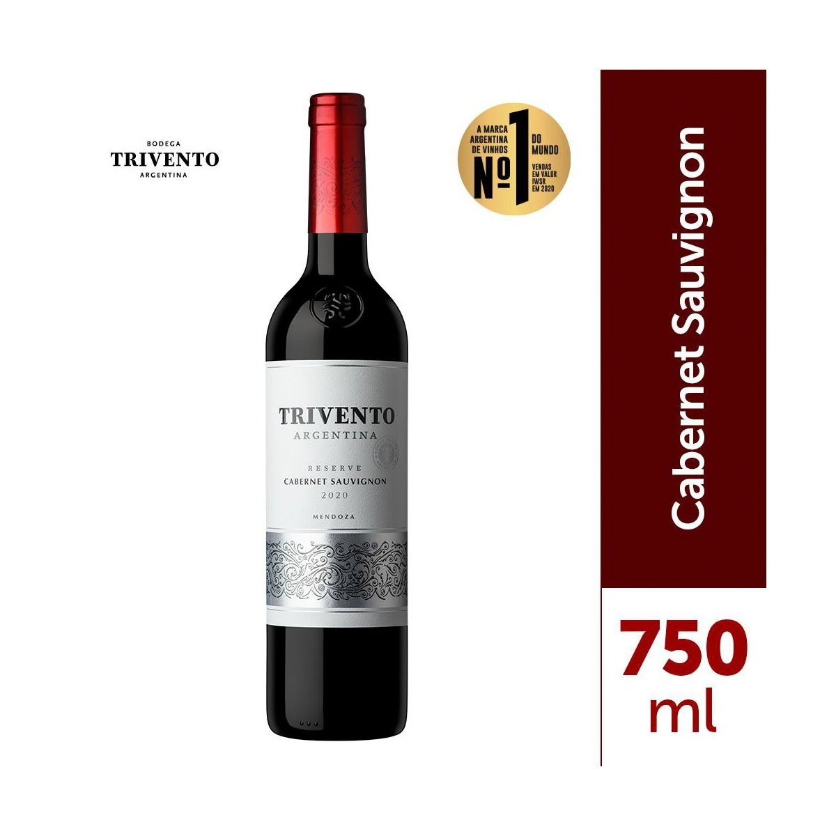 Vinho Argentino Tinto TRIVENTO Reserve Cabernet Sauvignon Garrafa 750ml