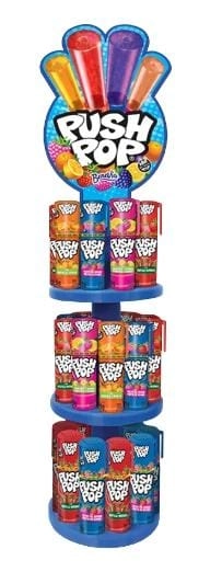 Pirulito Framboesa, Frutos Do Bosque, Morango Ou Melancia Push Pop 14g