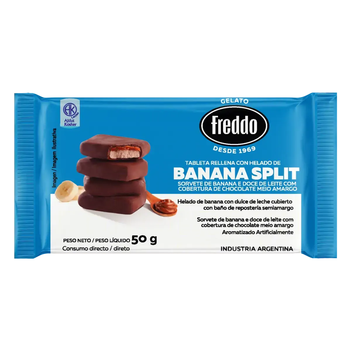Sorvete Banana Split Freddo Pacote 50g