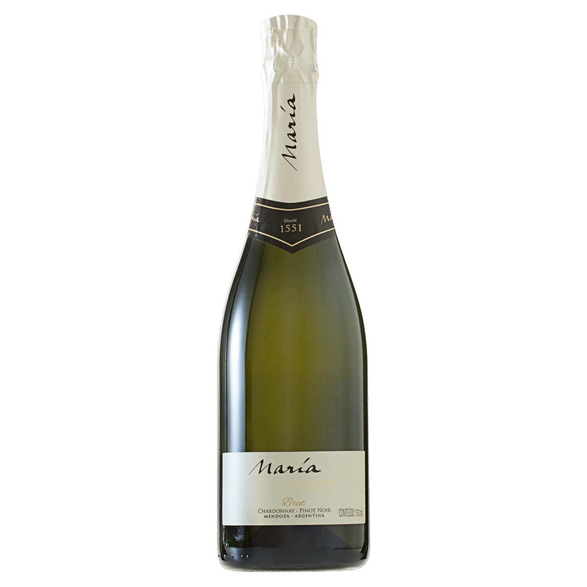 Espumante Argentino Branco Brut María Codorníu Chardonnay Pinot Noir Mendoza Garrafa 750ml