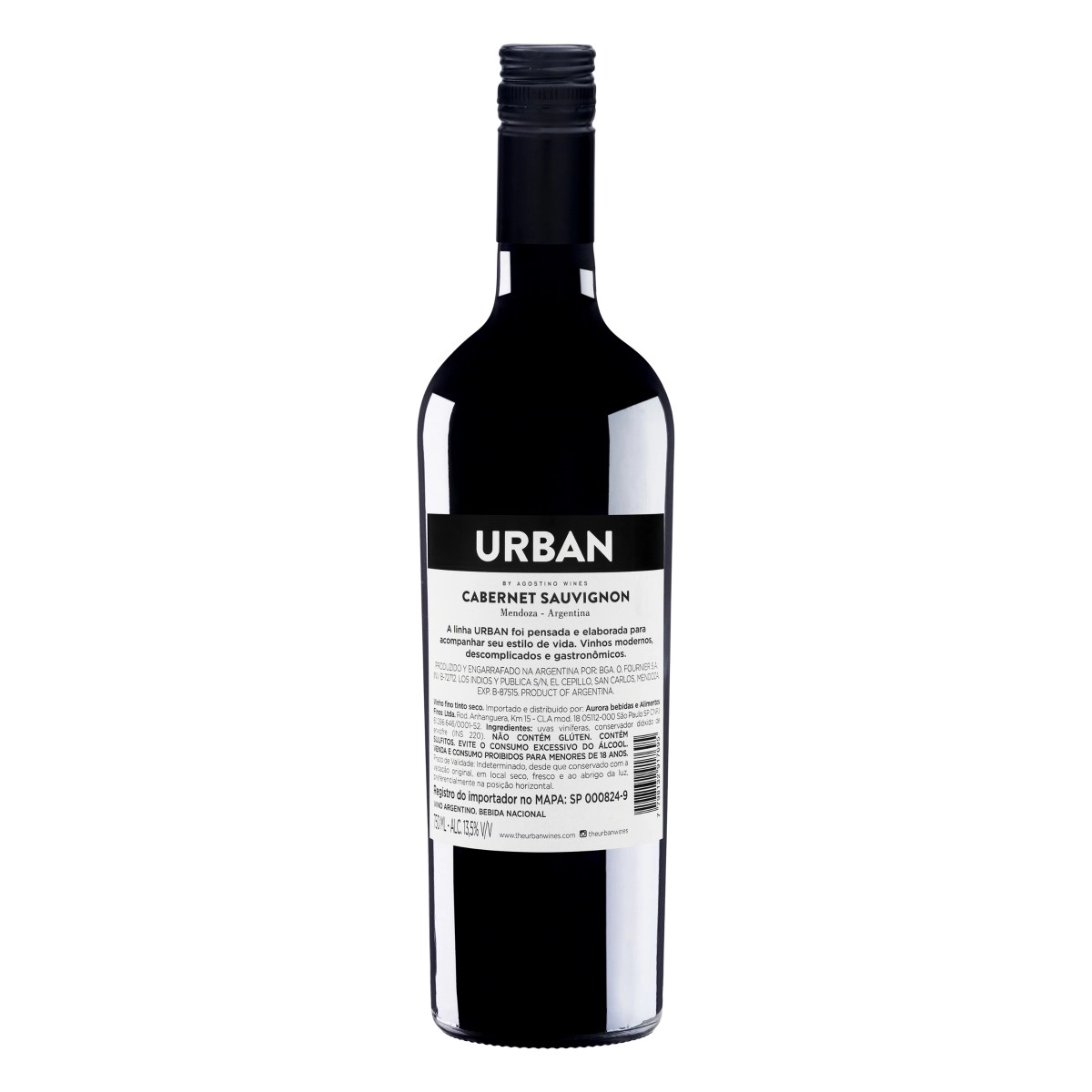 Vinho Argentino Tinto Seco Urban Cabernet Sauvignon Mendoza Garrafa 750ml