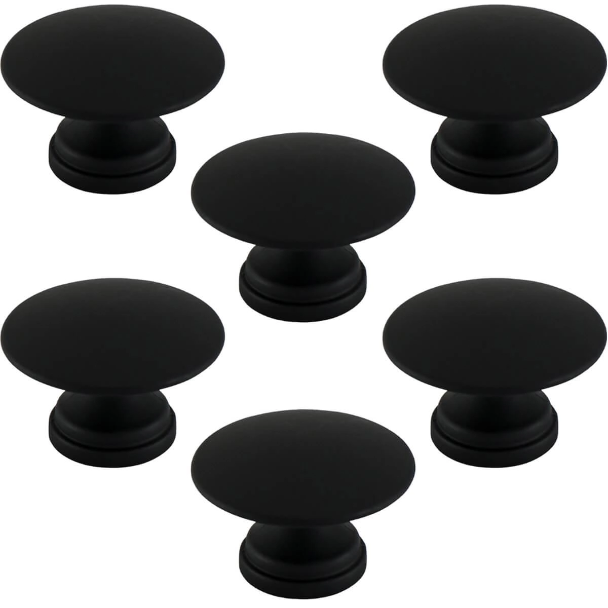 Conjunto De 6 Puxadores 200 Tucson Ponto Preto Fosco Para Mó