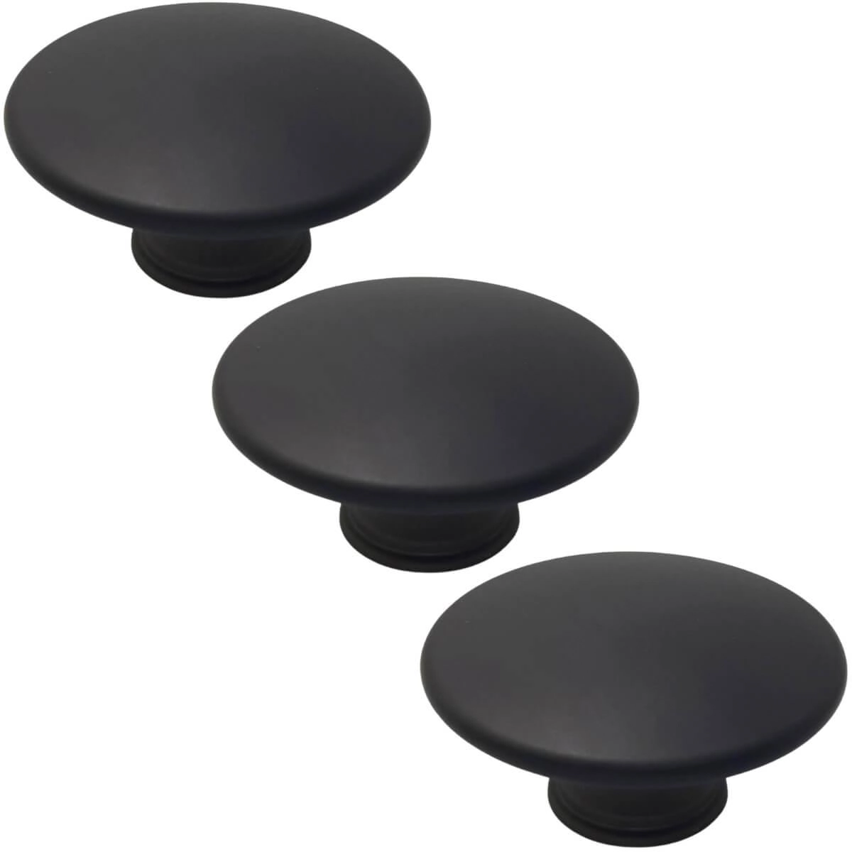 Conjunto De 3 Puxadores 201 Tucson Ponto Preto Fosco Para Mó