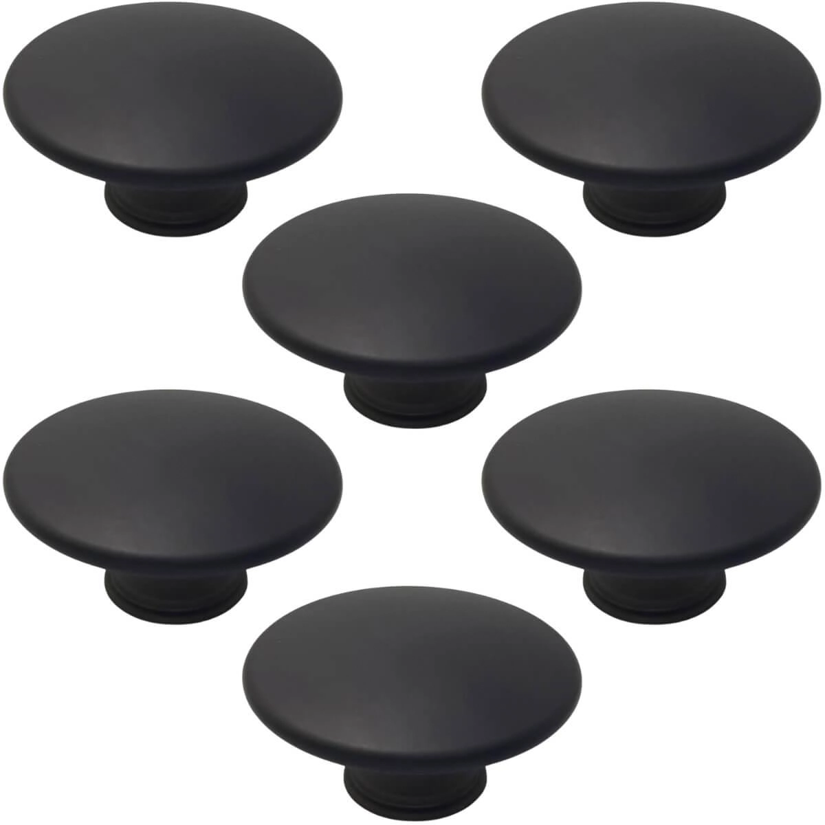 Conjunto De 6 Puxadores 201 Tucson Ponto Preto Fosco Para Mó