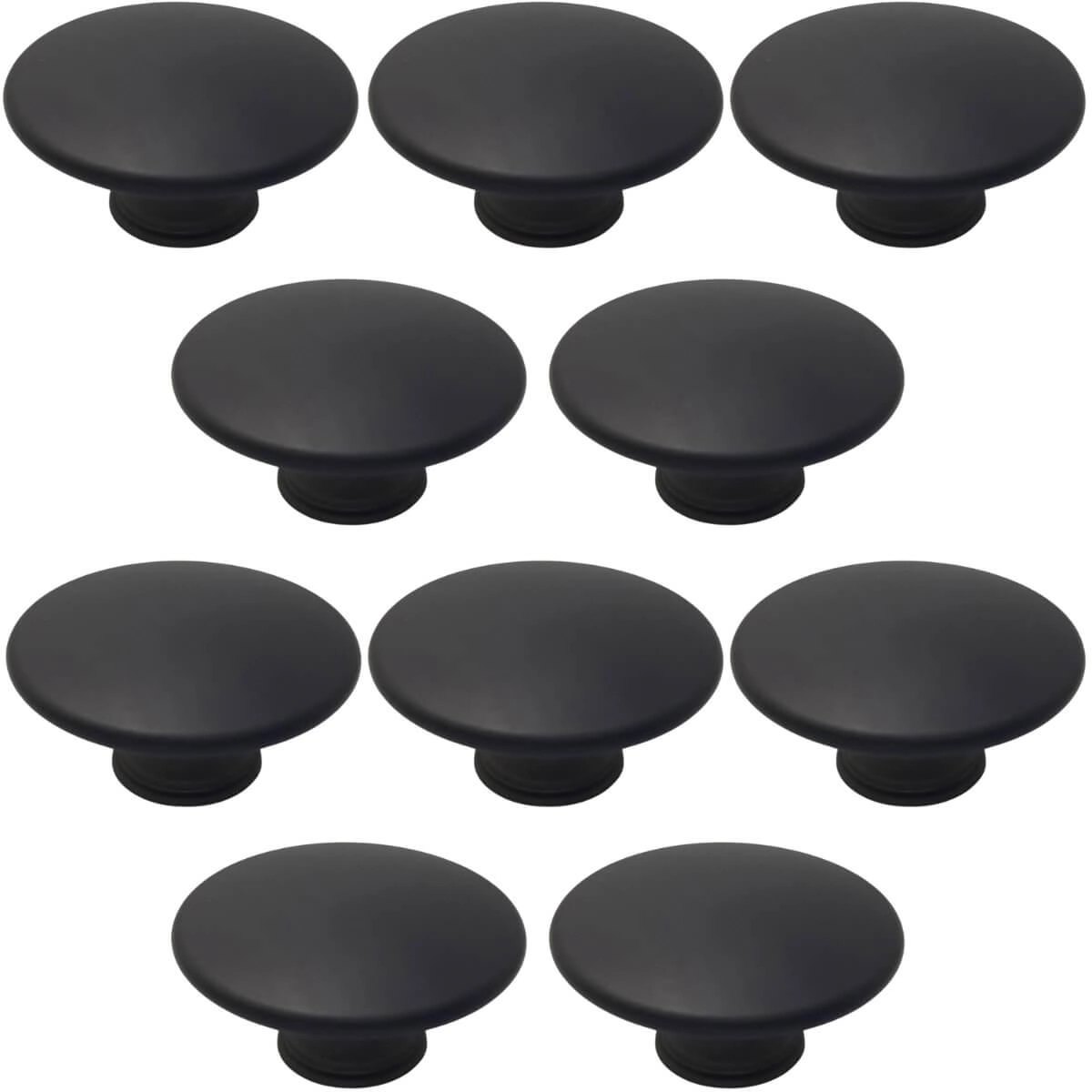 Conjunto De 10 Puxadores 201 Tucson Ponto Preto Fosco Para M