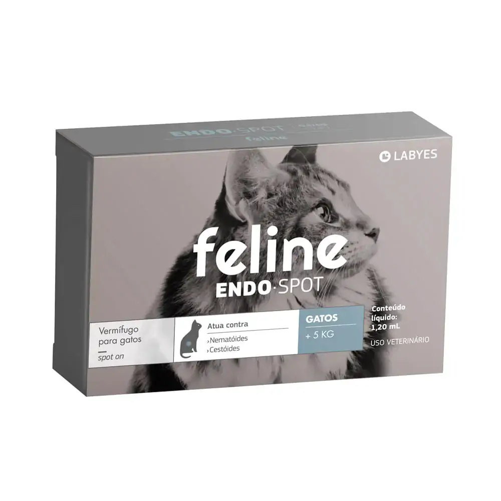 Vermãfugo Para Gatos Feline Endospot 5kg 1,20ml