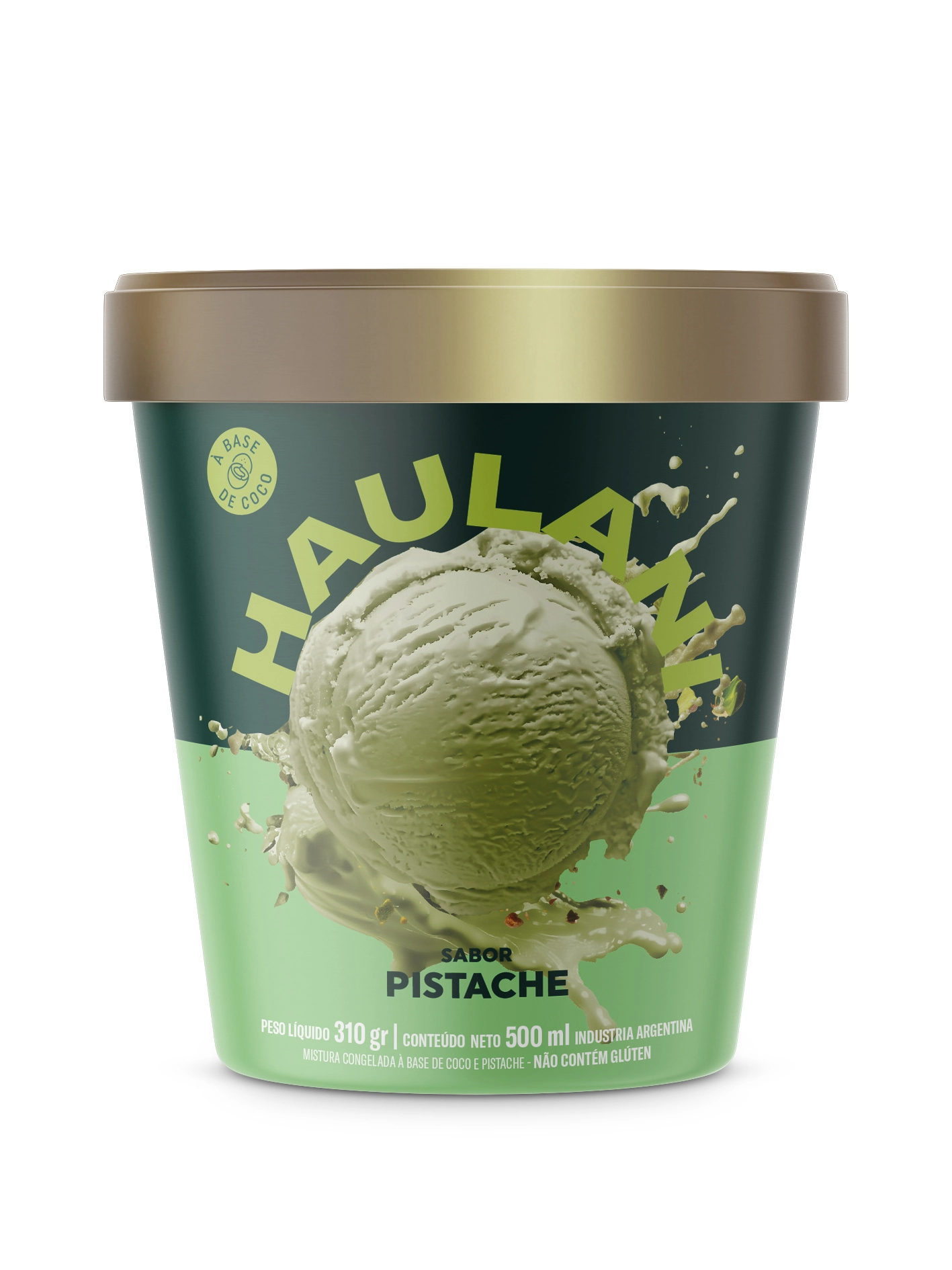 Creme Gelada Haulani 500ml Pistache