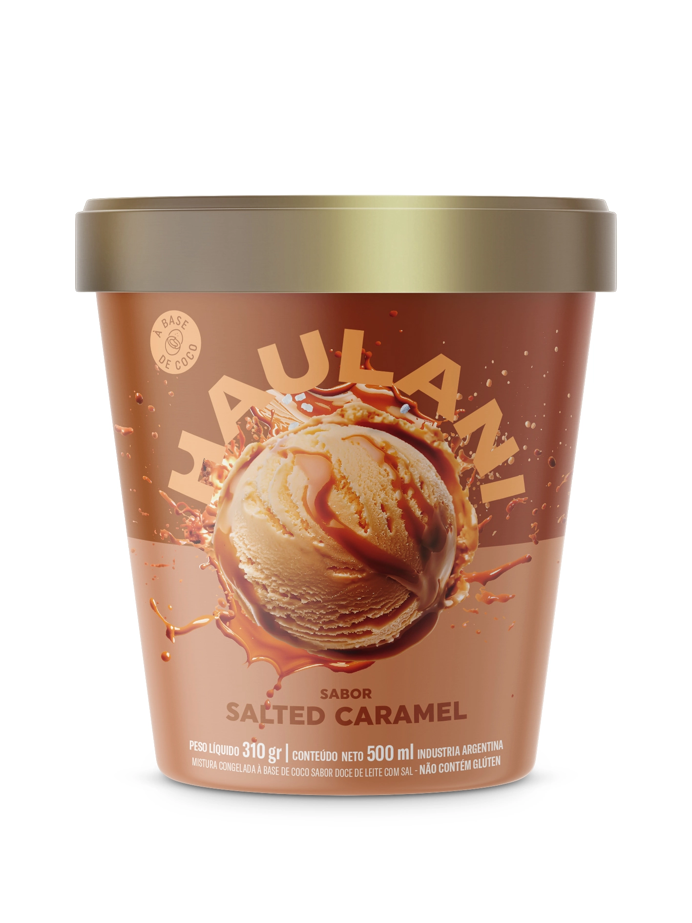 Creme Gelada Haulani 500ml Caramelo Salgado