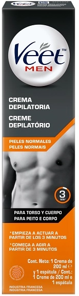 Creme Depilatório Peito E Corpo Normal Veet For Men Caixa 200ml