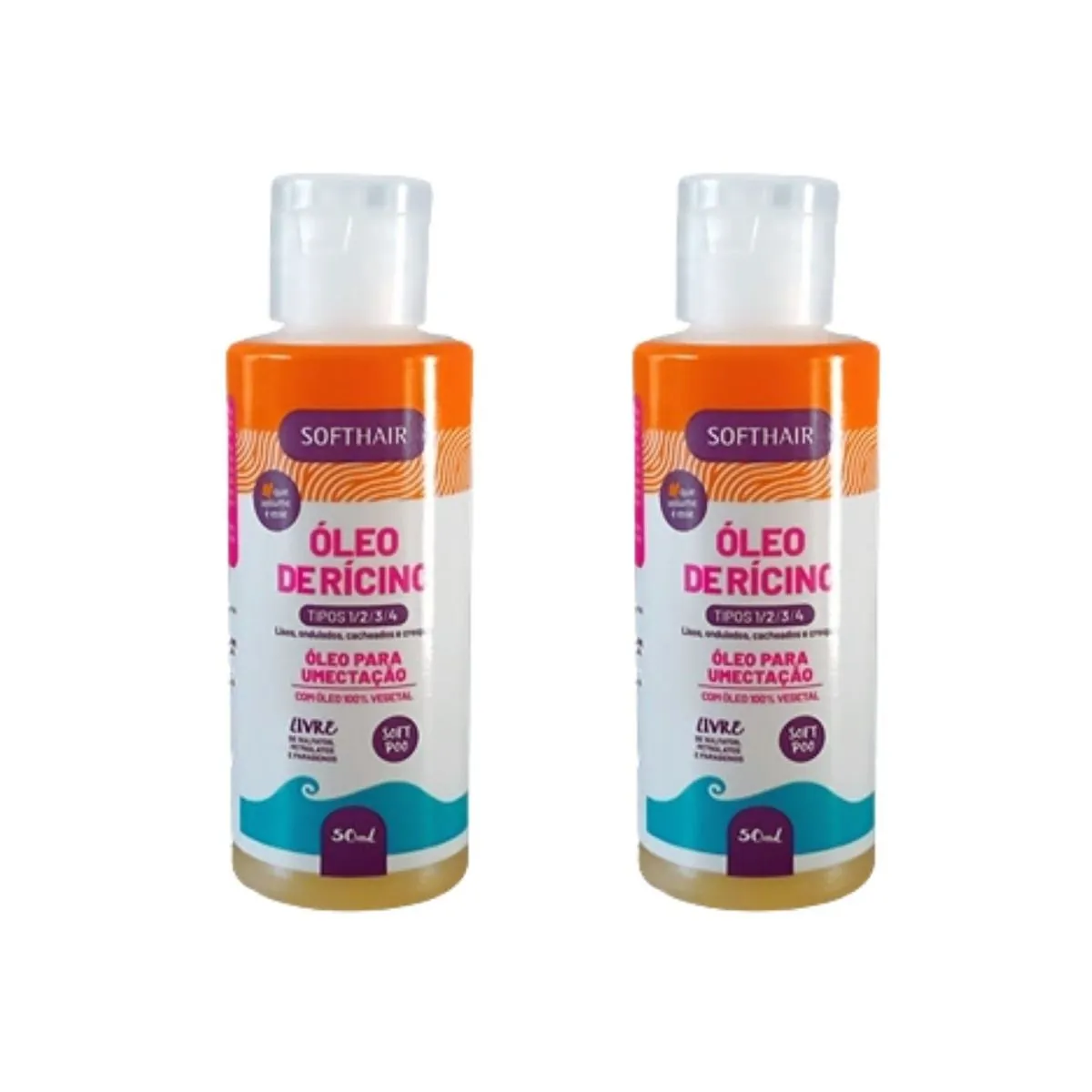 Óleo De Rícino Puro 100% Natural Vegetal Para Cabelo Kit 2un