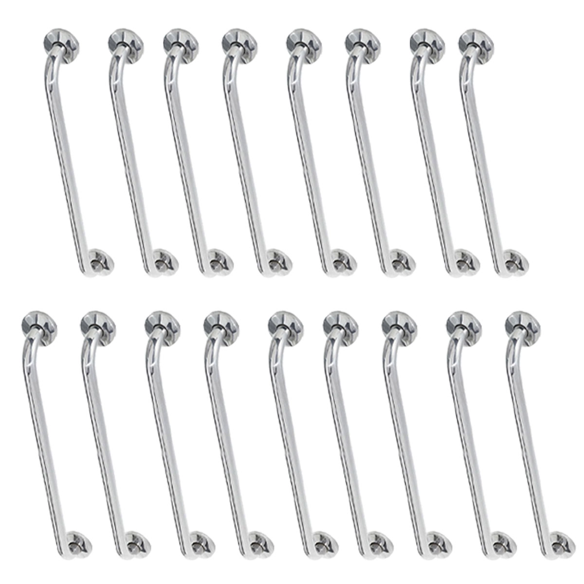 Alça De Apoio Inox Barra 80cm Acessibilidade Kit 17 Unidades Idoso Quarto Banheiro Corrimao Resistente Segurança Suporte