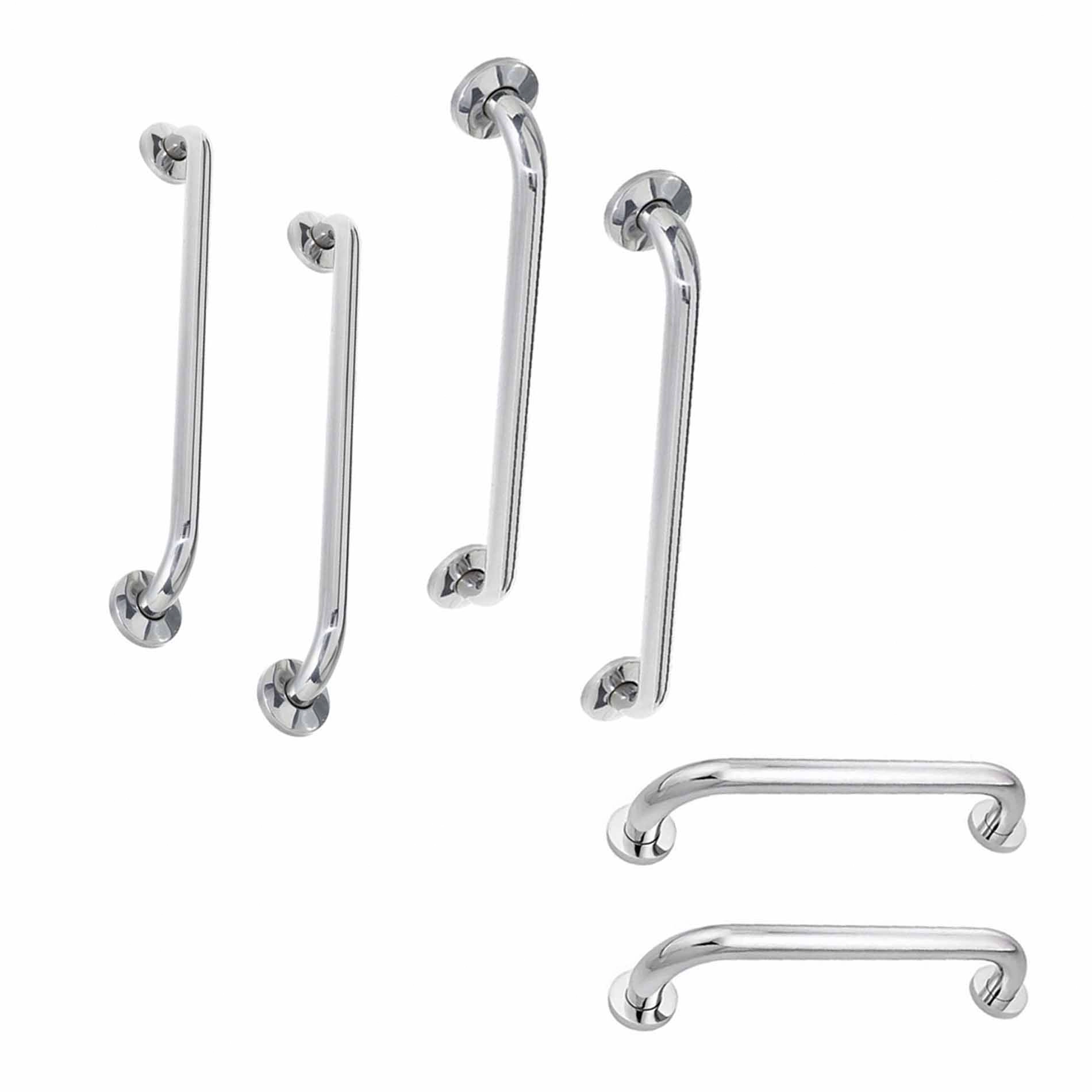 Alça Barra De Apoio Inox 40cm 70cm 80cm Kit 6 Unidades Suporte Acessibilidade Idoso Corrimao
