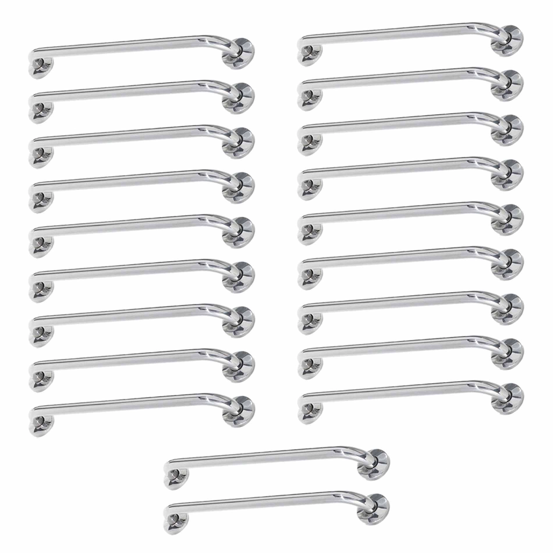 Alça De Apoio Inox  Barra 80cm Kit 20 Unidades Idoso Deficiente Segurança Resistente