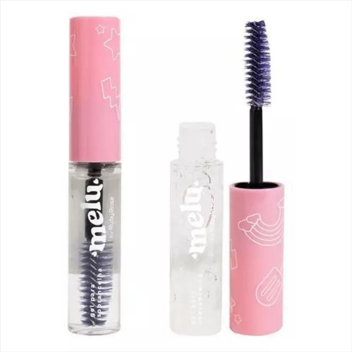 Kit Ruby Rose Gel Sobrancelha Melu+Caneta Delineadora Preta Glass