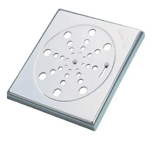 Ralo Grelha Inox Para Banheiro Quadrado 15x15 Com Fecho