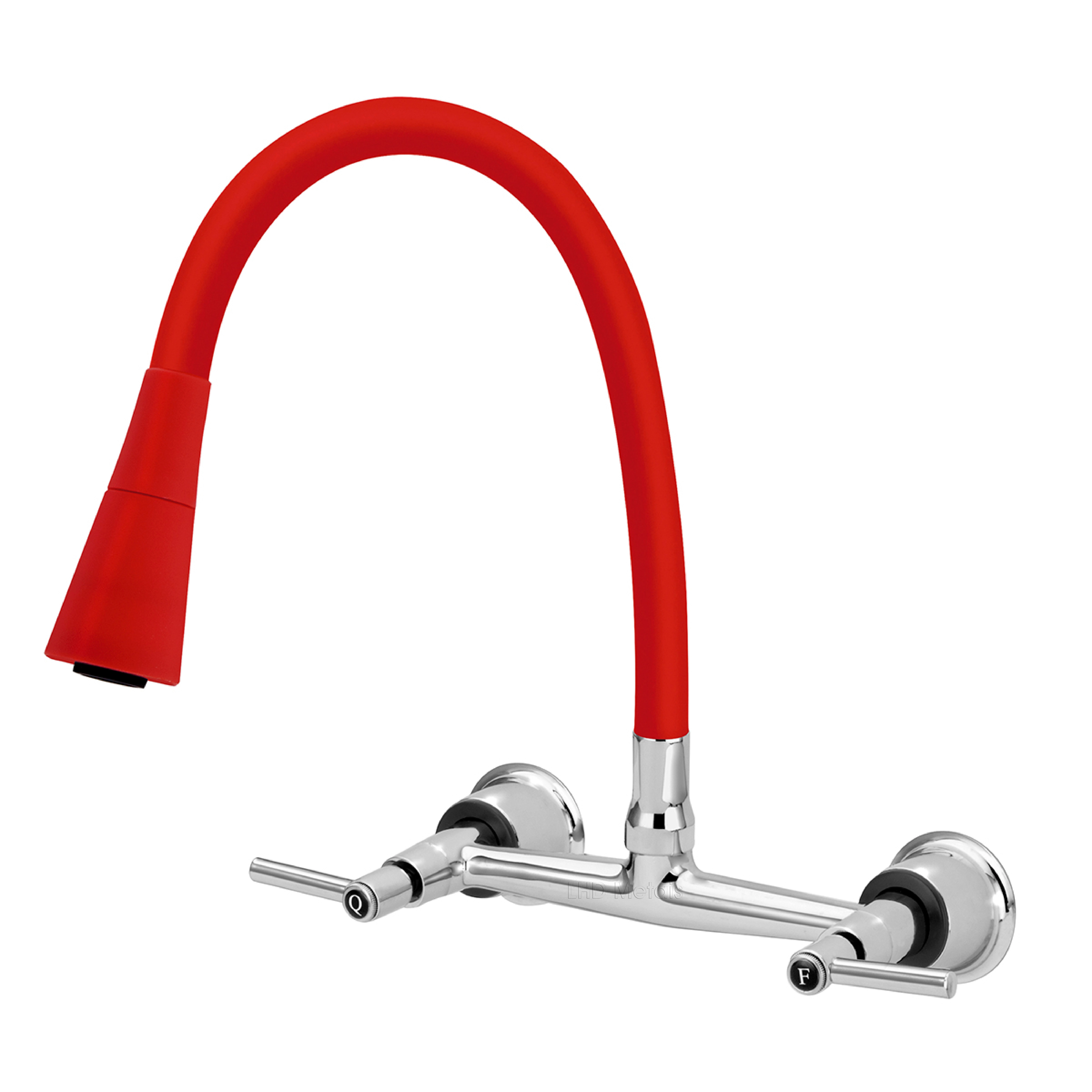 Torneira Misturador Cozinha De Par. Gourmet Duplo Jato 1/4v Vermelho