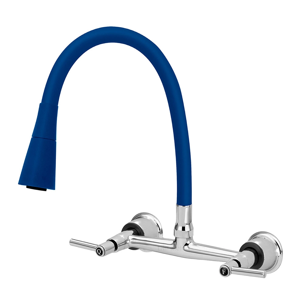 Torneira Misturador Cozinha De Par. Gourmet Duplo Jato 1/4v Azul