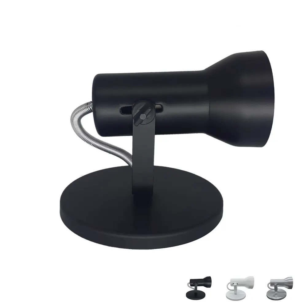 Spot De Sobrepor Direcionavel 1 E27 Preto Branco Escovado
